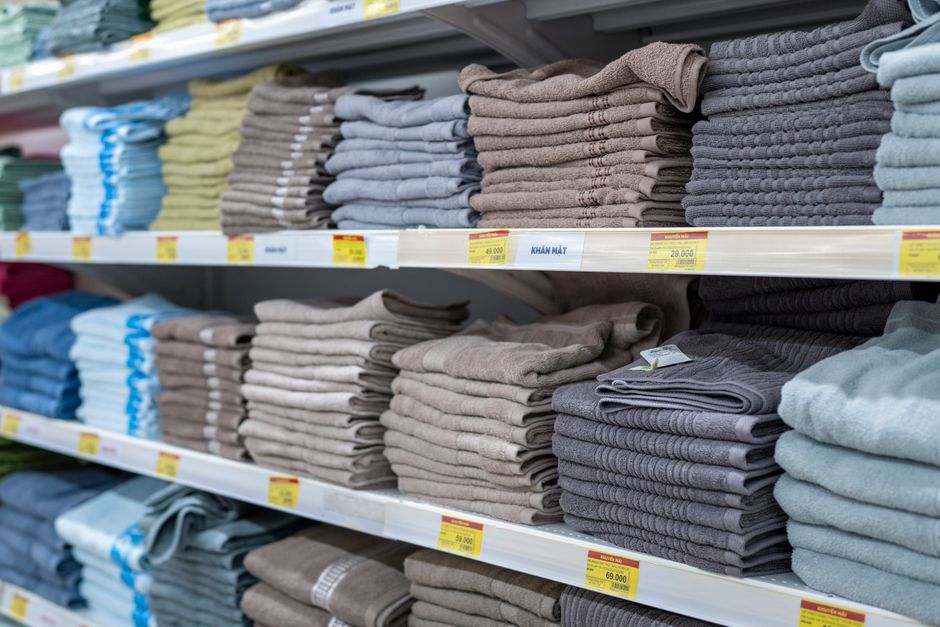 Cotton towels and bedding prepared for the UK market